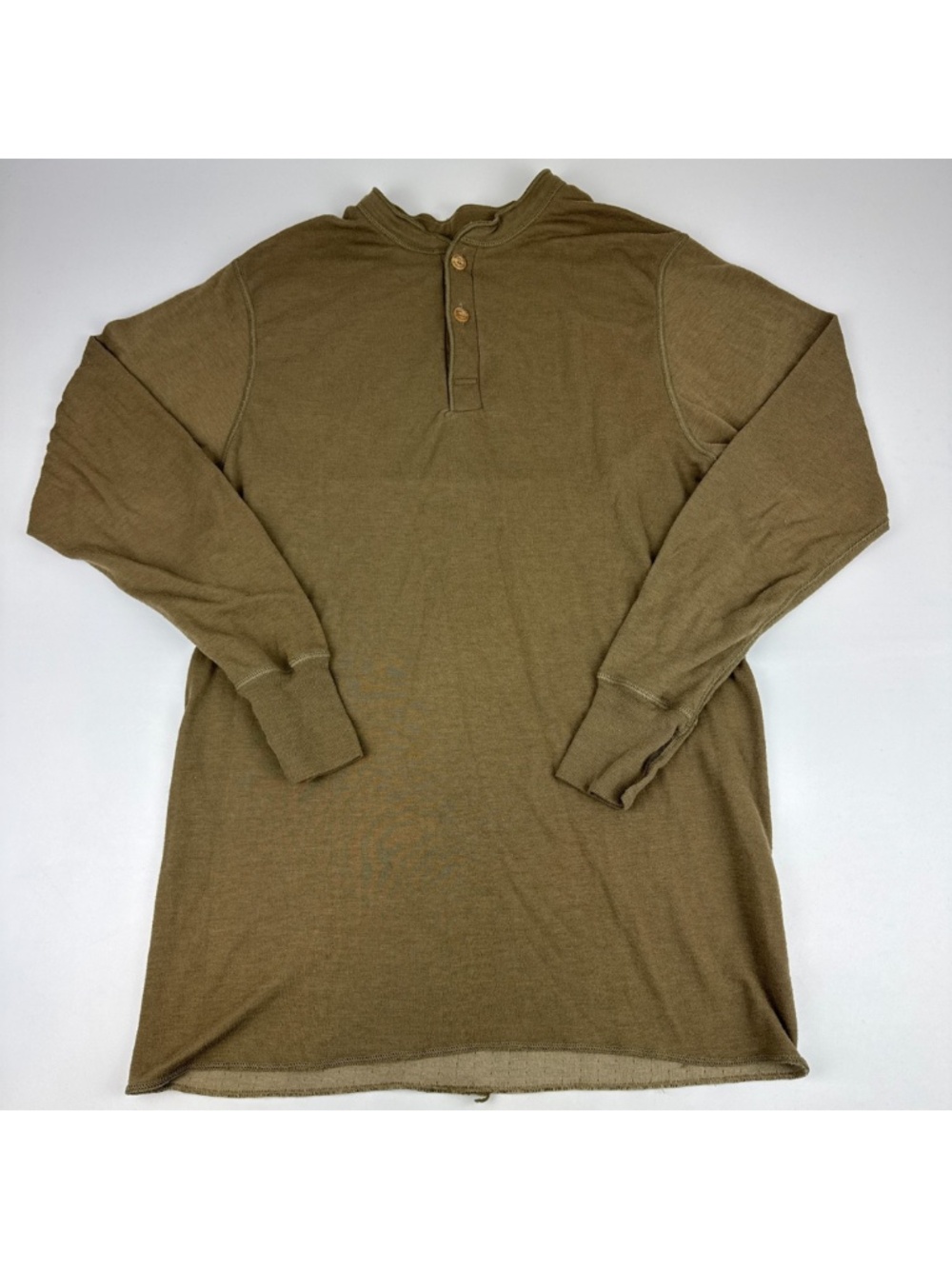 Vintage Duofold Mens Size L River Drivers Henley Shirt Merino Wool Blend